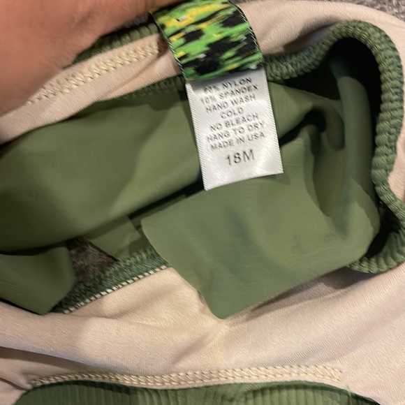 Olive ribbed swim top - Picture 4 of 4